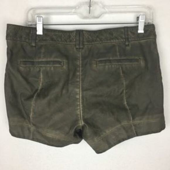Pilcro and the Letterpress Brown Khaki Vegan Leather Shorts 28 - Picture 4 of 8
